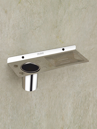 Embossed Soap Dish With Tumbler Holder